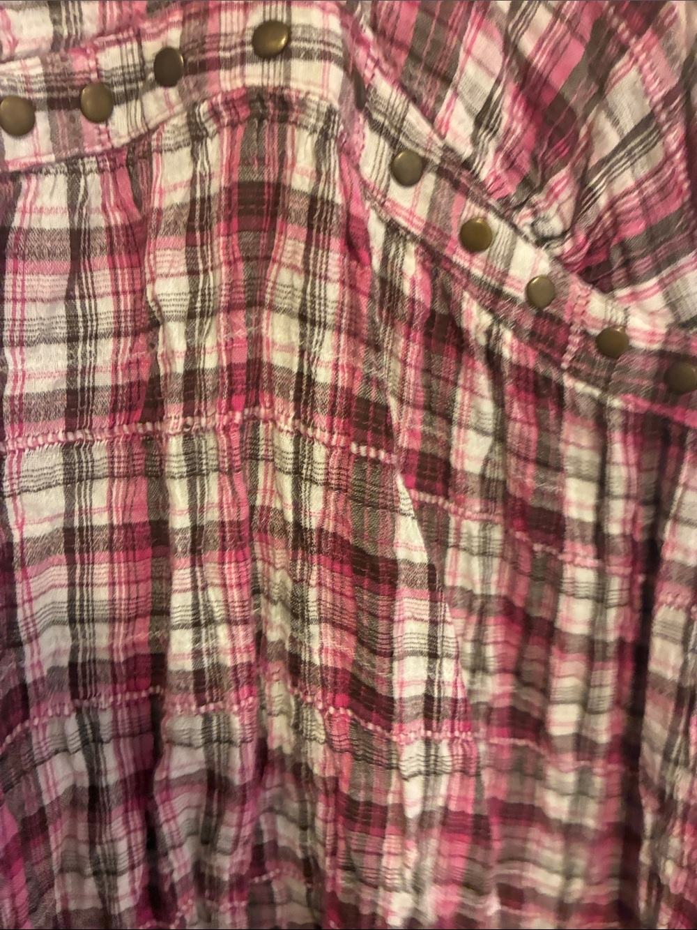 Pink Plaid Mudd Babydoll Halter Top - Picture 6 of 7